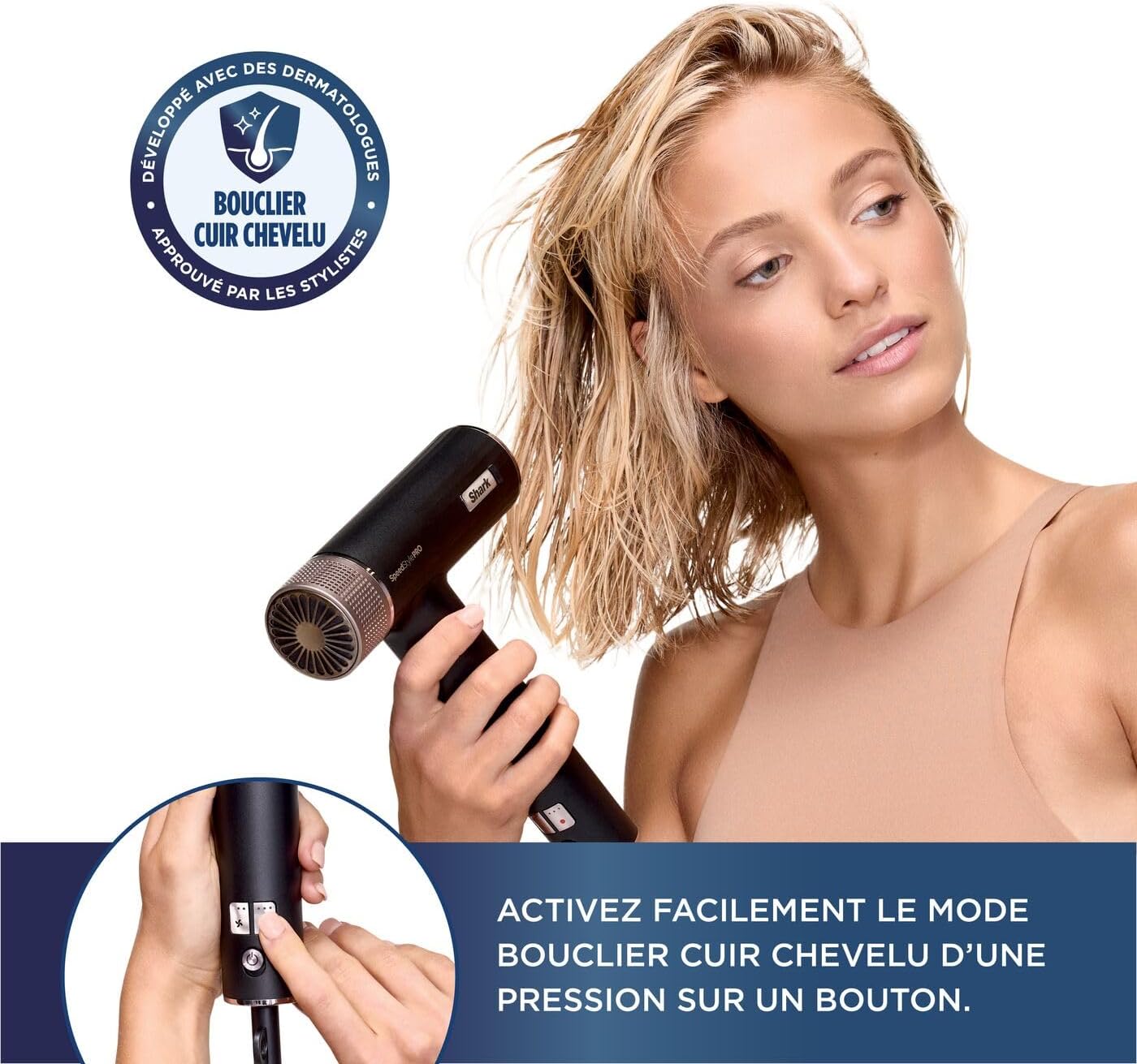 Sèche-Cheveux SpeedStyle Pro Ultra-performant, Ultra-Rapide, Noir SpeedStyle Pro – 5 Outils Tous Types de Cheveux (Noir)