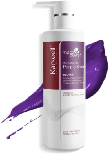 Shampooing Violet Neutralise Les Reflets Jaunes, Répare Les Cheveux Abîmés, pour Cheveux Blonds, Platine, Blancs Ou Gris, 500ml