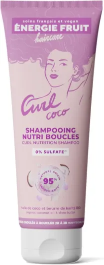 Shampoing sans Sulfate - Coco & Beurre de Karité BIO - Cheveux Bouclés Frisés - Vegan - 250 ml 250 ml (Lot de 1) Shampooing nutrition boucles