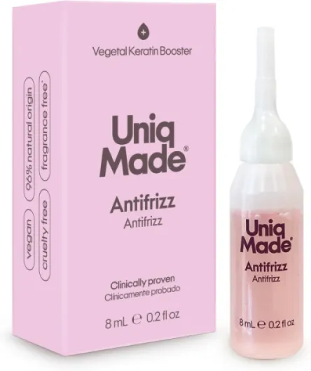 Booster Kératine Végétale 8mL - Soin Anti-Frisottis Professionnel - Lissage Naturel et Cheveux Disciplinés - Brillance, Souplesse et Hydratation Intense