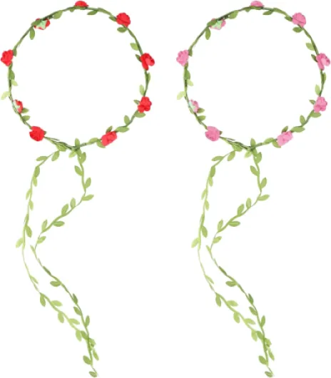 2 Pièces Bandeaux Fleur Couronne Guirlande, Couronne de Fleurs pour Cheveux, Broche Cheveux Mariage, Serre Tete Femme Mariage, Artificiel Serre Tête pour Célébrations, Fêtes, Plages, Anniversaires