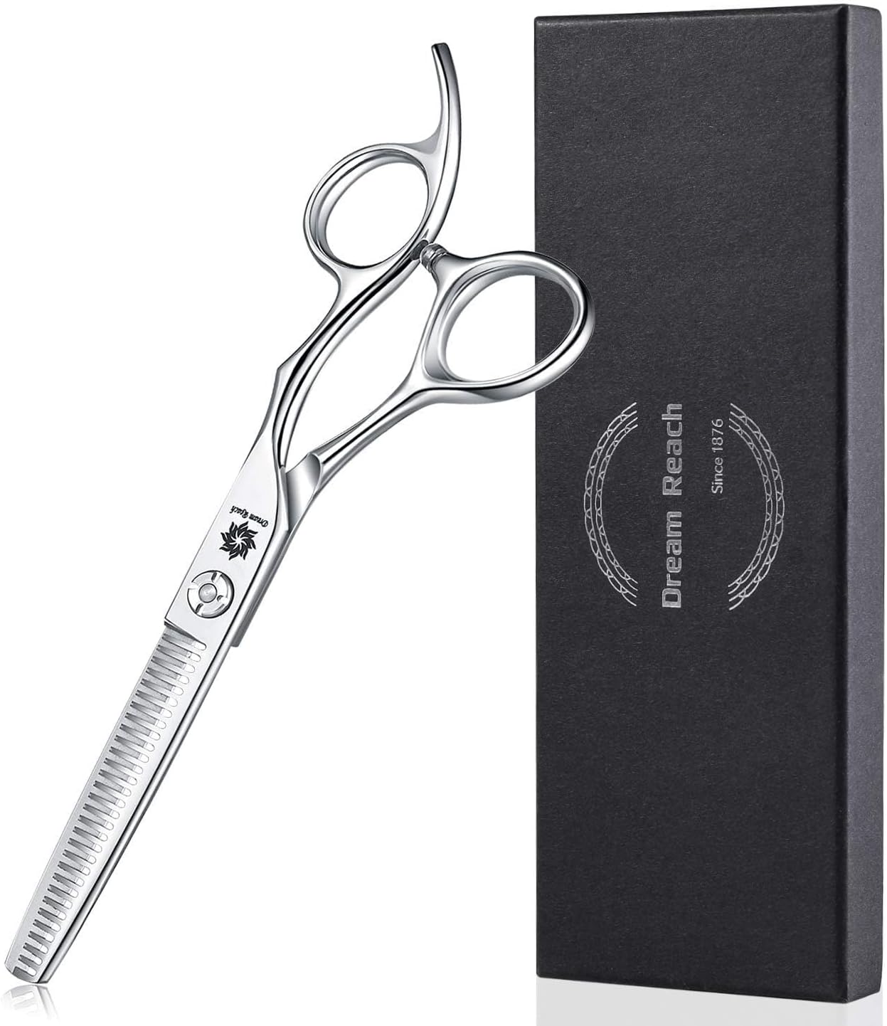 Ciseaux de coiffure pour éclaircir les cheveux - Ciseaux à effiler en acier japonais inoxydable 440C pointus avec des lames en forme de V