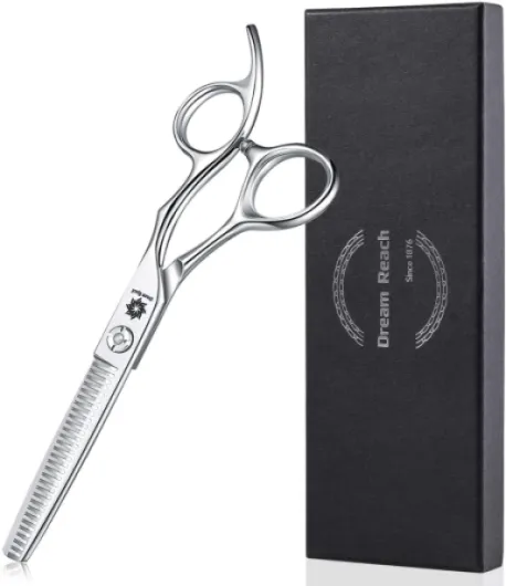 Ciseaux de coiffure pour éclaircir les cheveux - Ciseaux à effiler en acier japonais inoxydable 440C pointus avec des lames en forme de V