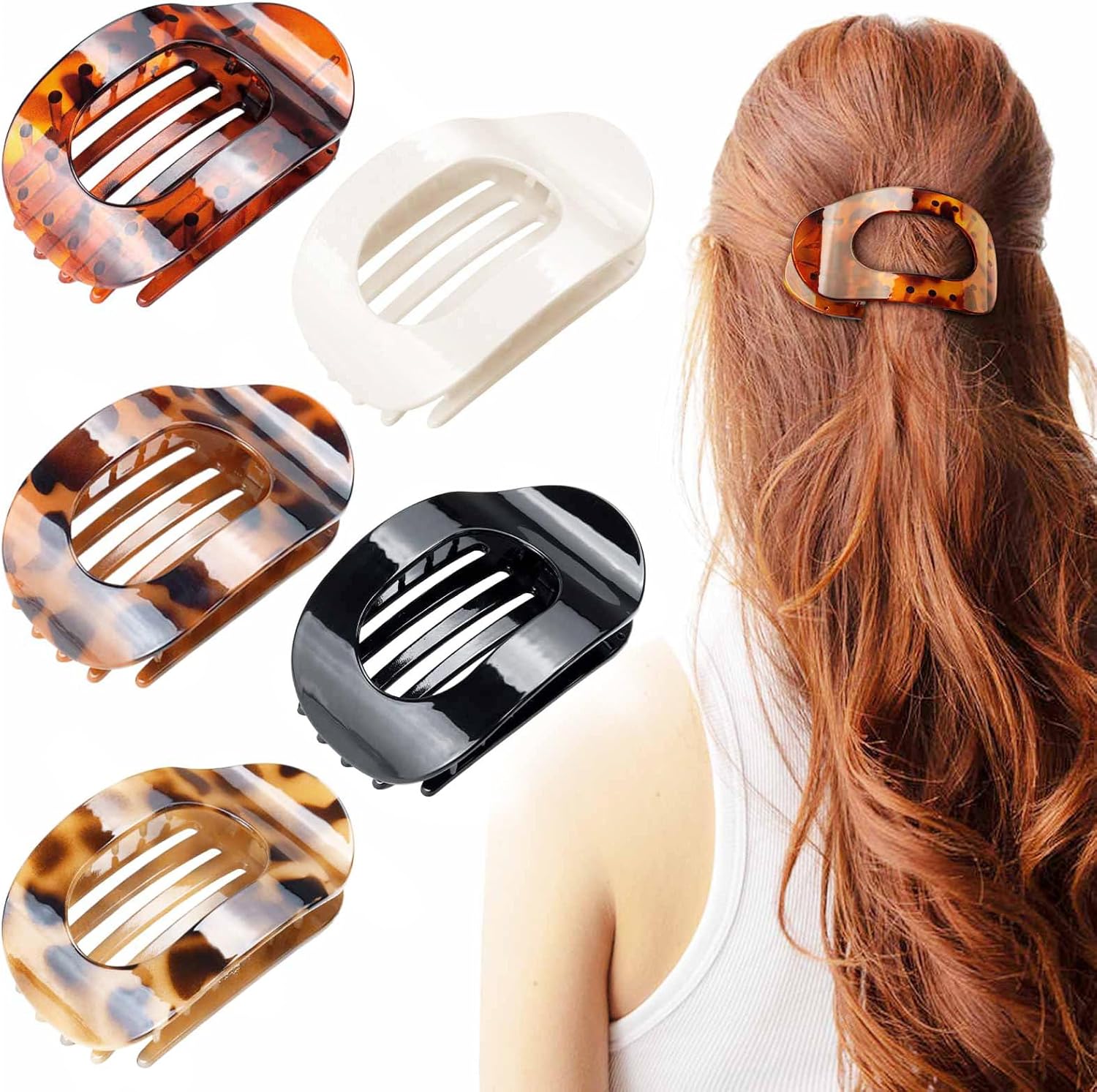 5 Pcs Pince à Cheveux Plate - Pince Cheveux Femme, Accessoires Cheveux Femme – Pince Antidérapante pour Cheveux Fin Design Confortable et Élégant – Idéal pour Sport, Travail et Quotidien