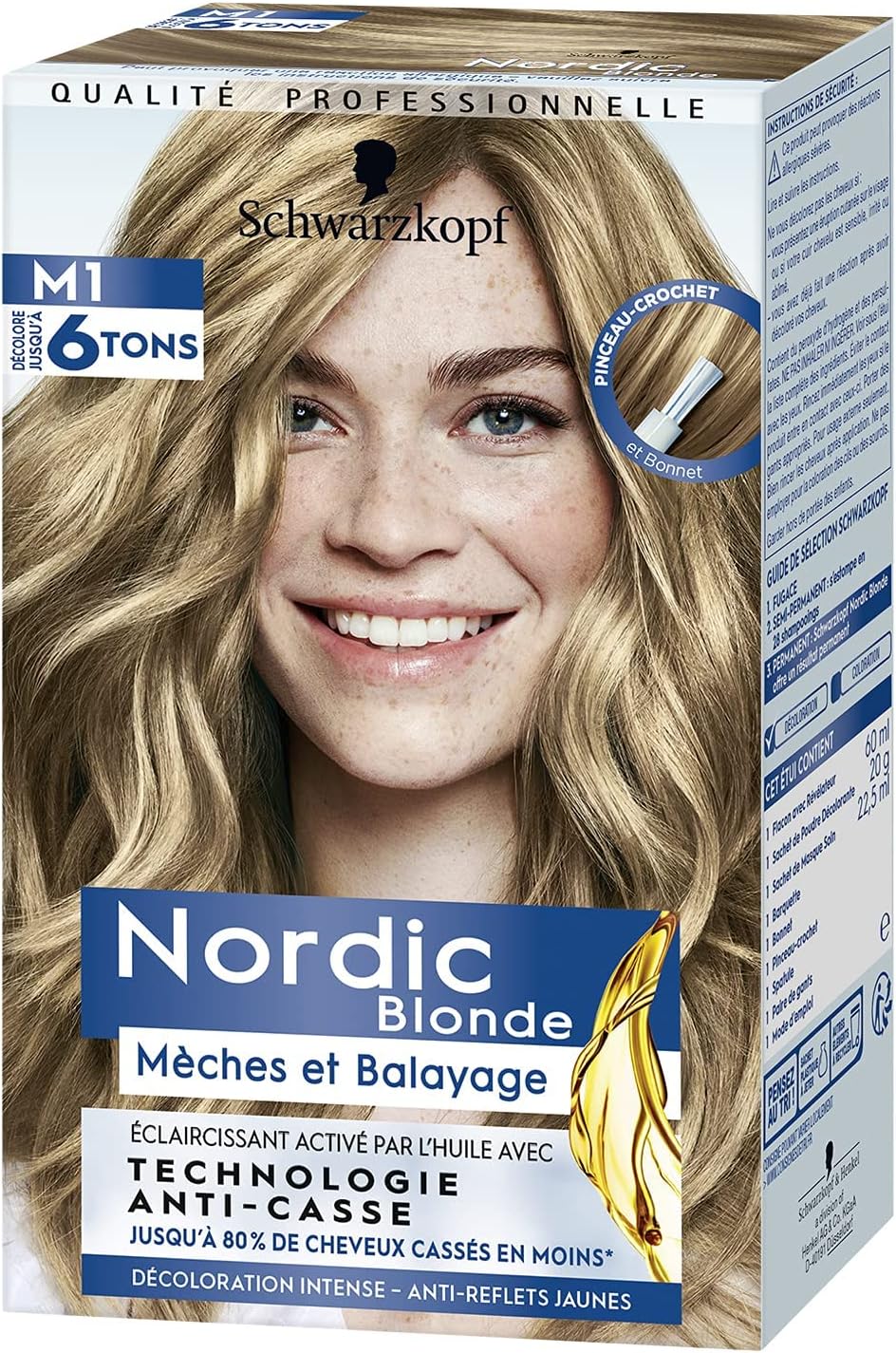 Nordic Blonde - Schwarzkopf - Mèches radiantes Nordic Blond M1 - Coloration permanente - Éclaircit jusqu'à 6 tons - Avec huile activatrice et omégaplex