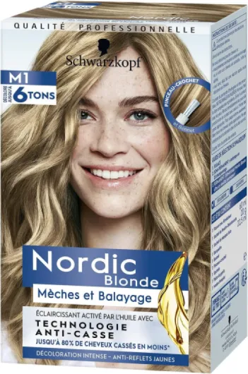 Schwarzkopf - Mèches radiantes Nordic Blond M1 - Coloration permanente - Éclaircit jusqu'à 6 tons - Avec huile activatrice et omégaplex
