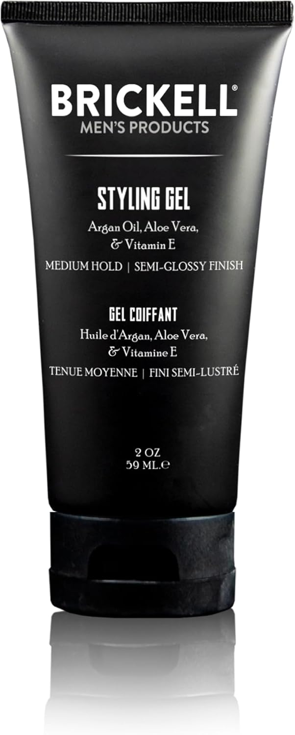 Brickell Gel Coiffant pour Hommes, Naturel et Biologique, Tenue Toute la Journée pour un Style Brillant, 59 ml, Parfumé Naturellement
