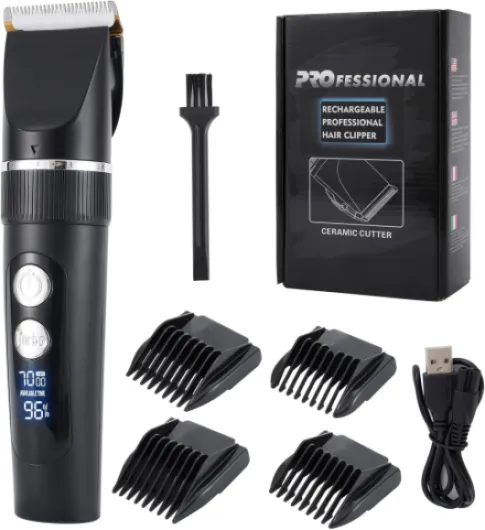 Tondeuse à Cheveux Professionnelle, Lame de Titane Turable, Digital Touch, Rasoir Avec Ecran LED, Tondeuse à Barbe Tondeuse de Précision Tondeuse à Poils Longs Imperméable à l'eau