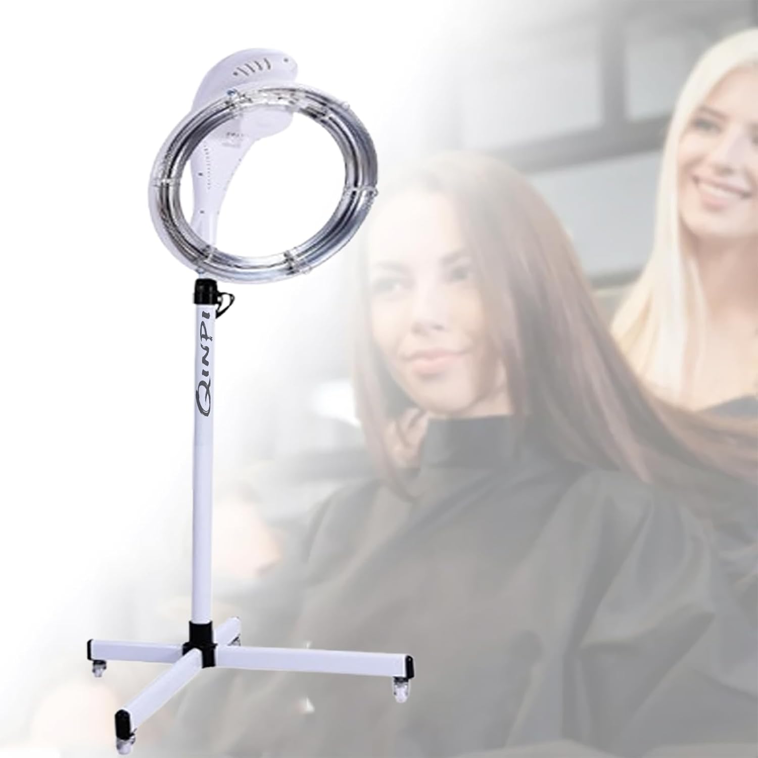 Chauffage de coiffure avec support, rotatif à 360°, processeur de couleur de salon de coiffure, coiffure permanente, température et hauteur réglables, pour salon, spa et soins capillaires à domicile