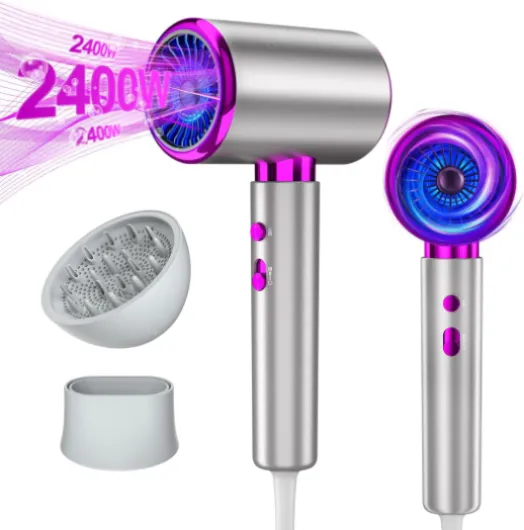 Seche Cheveux 2400W Sèche Cheveux Ionique Professionnel Séchage Rapide Chaud Froid Hair Dryer 2 Vitesses 3 Températures Diffuseur Boucle Concentrateur pour Maison Voyage Salons de Coiffure