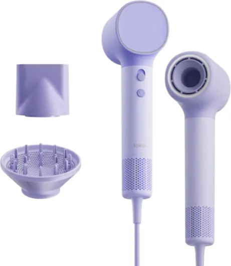 Neo Sèche-Cheveux Haute Vitesse, 200M Ions Négatifs, Moteur Brushless 110k tr/min, Température Intelligente, Léger 390g, Silencieux 59dB, 2 Buses Magnétiques adapté à toute chevelure (Lilas)