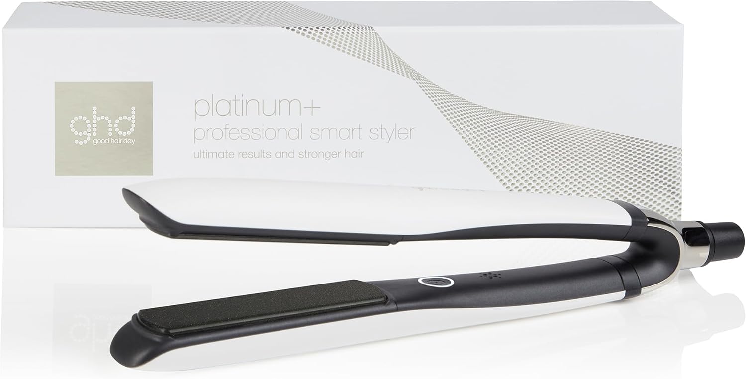 Ghd - Lisseur cheveux ghd Platinum+ - Fer à lisser professionnel - Lisse en un passage sans chaleur extrême, 75% plus brillants, 70% plus forts - Lisseur boucleur idéal cheveux colorés/abîmés Blanc