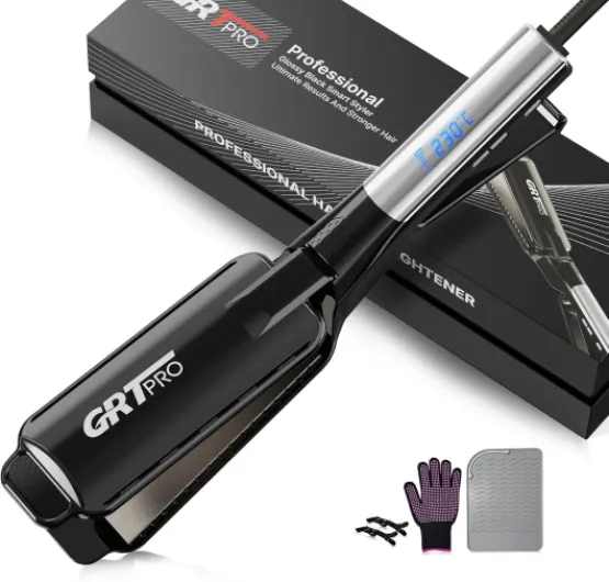 Lisseur Cheveux Professionnel Fer a Lisser Large Extra Wide 55mm, Lisseur Boucleur Plaque Cheveux 2 en 1, Anti-Frisottis 40M Ions&PTC 19 Niveaux (50-230°C) Pour Cheveux Épais, Longs et Rebelles