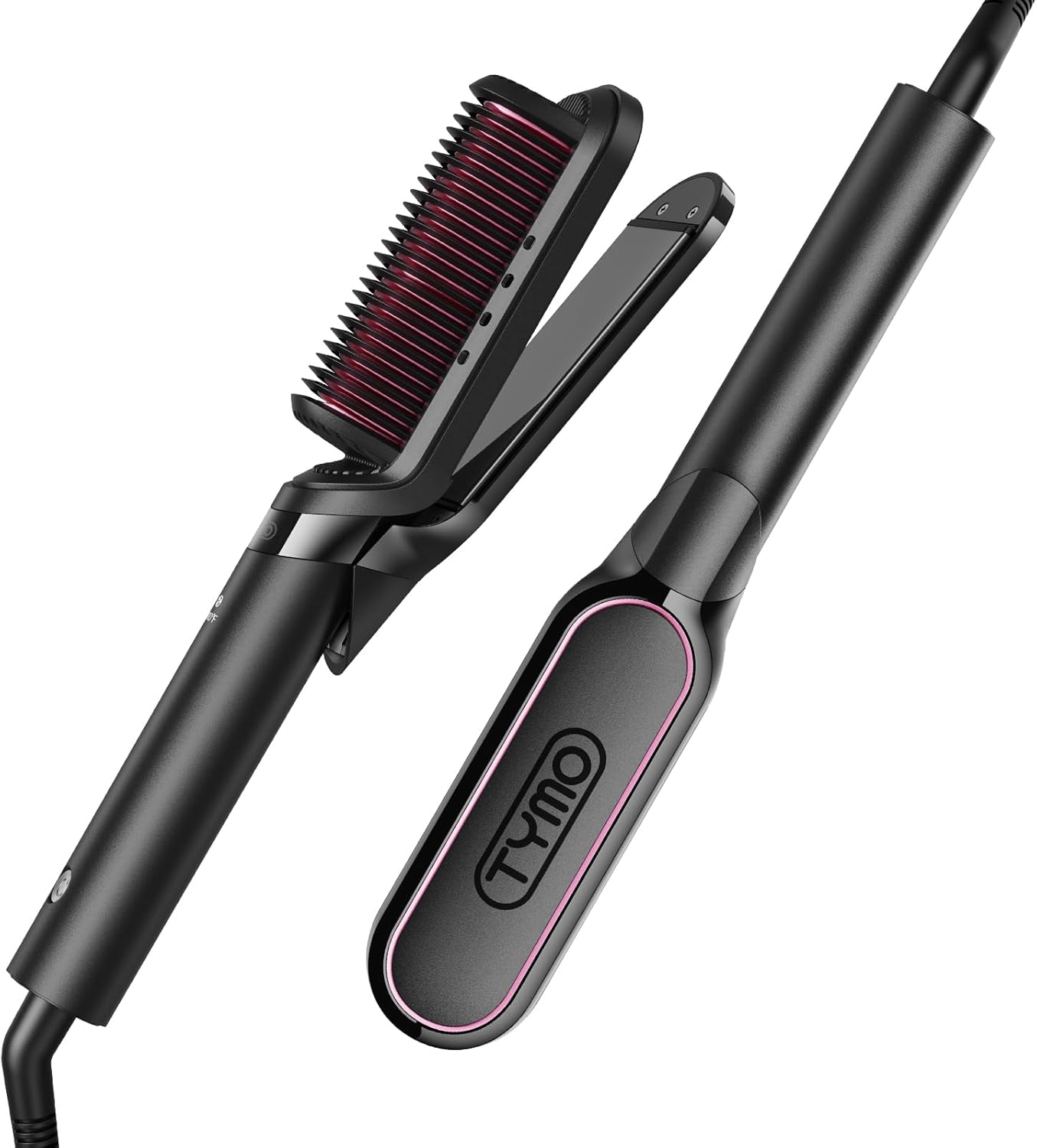 Lisseur Cheveux Professionnel- Fer a Lisser et Boucleur 2 en 1 Brosse Lissante Ionique Brosse Chauffante Lissante pour Lisseur Rapide, Anti-BrûLure et Anti-Emmêlage, Pour Tous Types de Cheveux