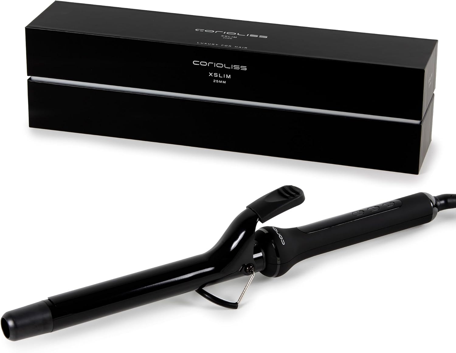 Fers à boucler professionnelle X-Slim pour femmes - Machine à boucler pour cheveux longs et courts - Cylindre conique professionnel en céramique avec contrôle de la température (25 mm)