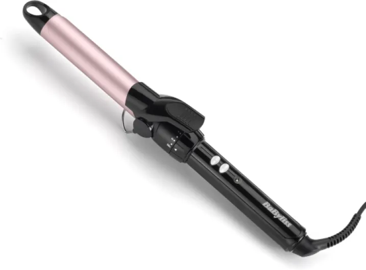 Boucleur à pince 25 mm Curling Tong - Cylindre à revêtement ultra-doux Sublim' Touch, 10 réglages de température, Boucleur professionnel avec support de sécurité intégré, Noir et rose, C325E 25mm