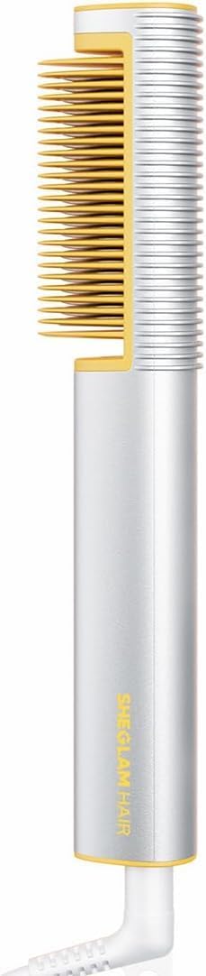 Brosse lissante ionique 3D à plaques chauffantes en or 24K - Design anti-brûlure, chauffage rapide en 60s, arrêt automatique - Anti-frisottis pour des cheveux lisses et soyeux