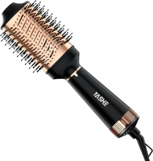 Brosse Soufflante, Brosse Chauffante 4 en 1 pour coiffeur, Chauffante Brosse Coiffante en céramique tourmaline 1200 W pour sécher, lisser, boucler et donner du volume, noir