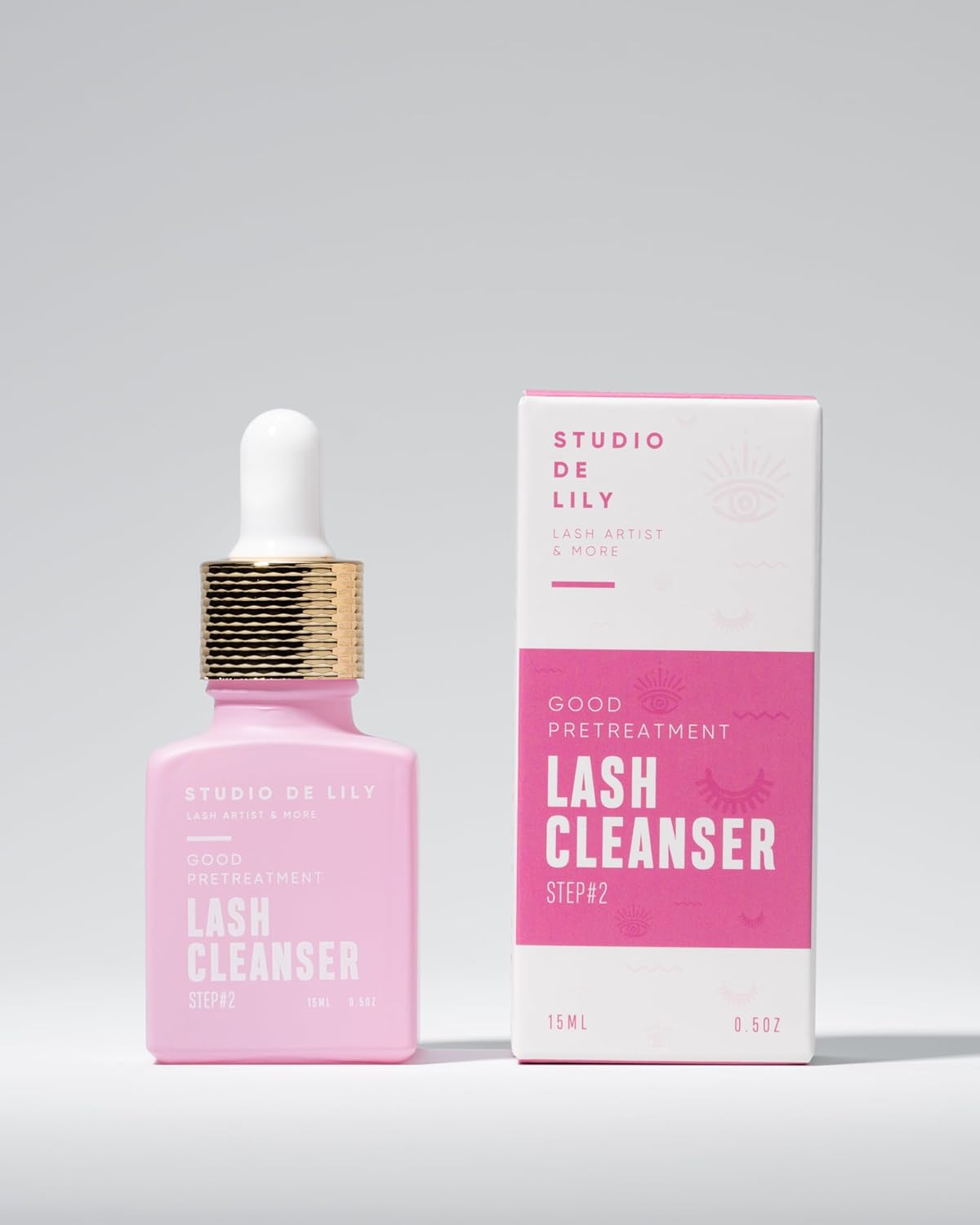 LASH CLEANSER STEP 2 – Shampoing Pré-Traitant Sans Rinçage pour Extensions de Cils – Nettoyage Ciblé Express – Complète ou Remplace le Shampoing – Adhérence Optimisée – Compatible Toutes Colles – 15ml