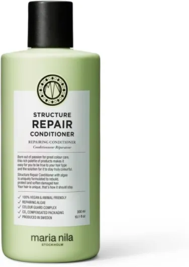 Maria Nila Structure Repair, Pour Cheveux Abîmés et Chimiquement Traités, Extrait d’Algue Reconstructeur et Hydratant, 100% Végan & Sans Sulfate/Parabène Après-shampoing 300 ml