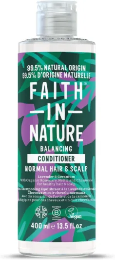 , Après-Shampooing Naturel Lavande & Géranium Faith In Nature, Apaisant, Vegan & Cruelty Free, Sans Parabènes & SLES, Pour Tout Type de Cheveux, 400ml 400 ml (Lot de 1) Lavender & Geranium