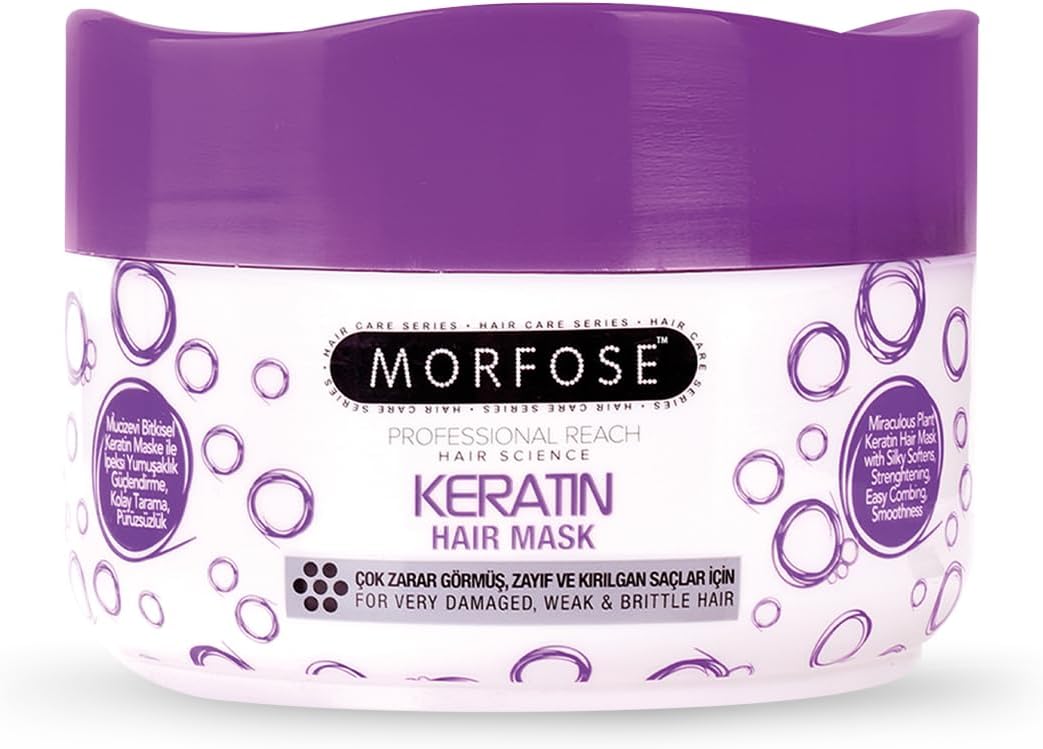 Morfose Masque Capillaire Kératine 500ml – Réparation intensive pour cheveux très abîmés – Kératine végétale pour force, brillance & souplesse