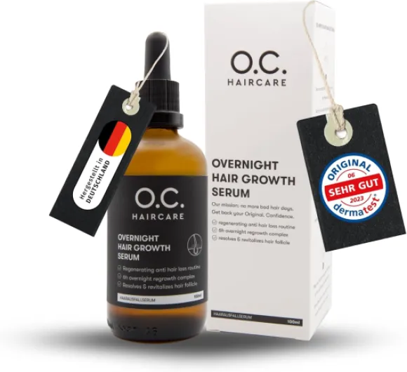 Overnight Hair Growth Sérum - Sérum capillaire en cas de chute de cheveux - Avec romarin, panthénol et aloe vera - Favorise la croissance des cheveux - Alternative naturelle au minoxidil