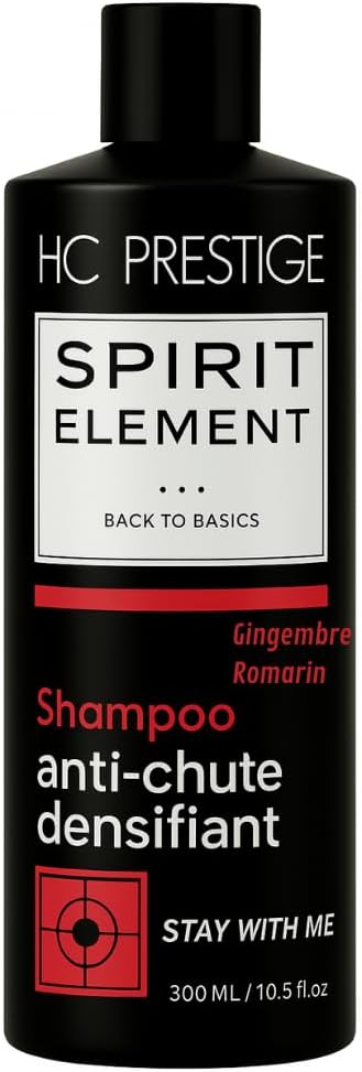 Shampoing Anti-Chute & Pousse – Romarin & Gingembre – 96% Naturel, Sans Sulfate & Silicone – Volume & Densité Cheveux Fins – Professionnel, Made in France – 300ml Anti Chute Shampoing