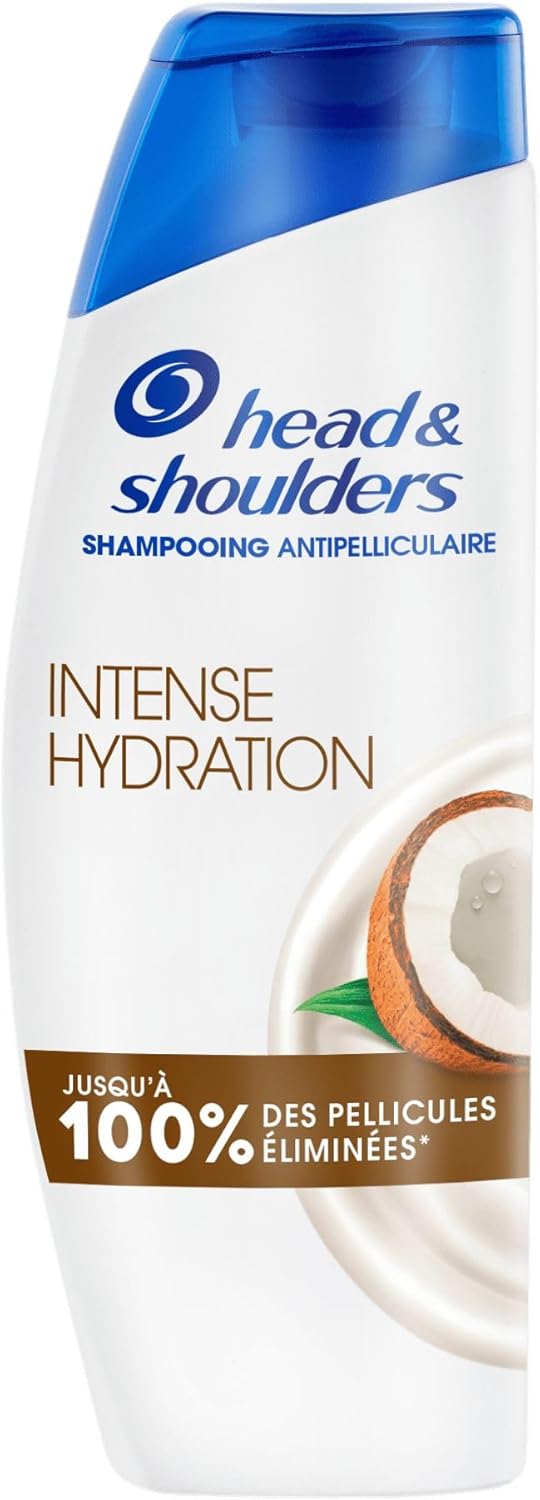 Head & Shoulders Intense Hydration Shampoing Antipelliculaire 330ml à l'Huile de Coco - Usage Quotidien - Jusqu'à 100% des Pellicules Éliminées, Cliniquement Prouvé - Tous Types de Cheveux Head & Shoulders 330ml