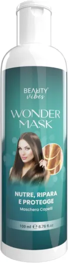 Wonder Mask Masque Capillaire Réparateur Diamond Luxury - Soin Lissant Professionnel pour Cheveux Abîmés et Secs - Kératine et Argan 200ml