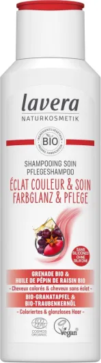 Shampooing Soin Éclat couleur & Soin - sans silicone - Éclat naturel et soyeux & Cheveux souples - vegan - cosmétiques naturels - 250 ml 250 ml (Lot de 1)