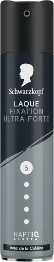 , Laque Fixation Ultra Forte, Technologie Haptiq System, Formule à la caféine, Végane, Sans silicone, Protège contre humidité et vent, Tenue et resistance longue durée, 250ml 250 ml (Lot de 1)