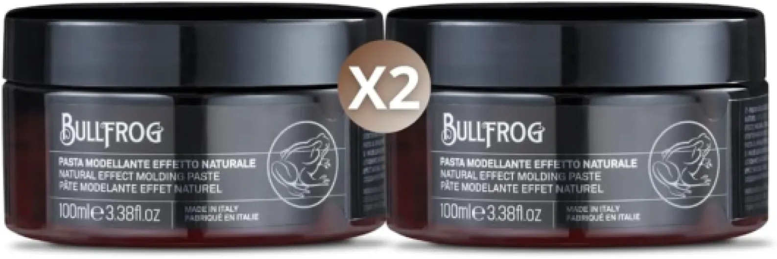 Pâte Coiffante Effet Naturel 100 ml – Look Naturel et Remodelable avec Finition Mate – Apporte Structure et Volume – Notes Musquées et Poudrées – Texture Légère et Mate – Fabriqué en Italie Pâte Modelante Natural Effect Multipack 2x100ml