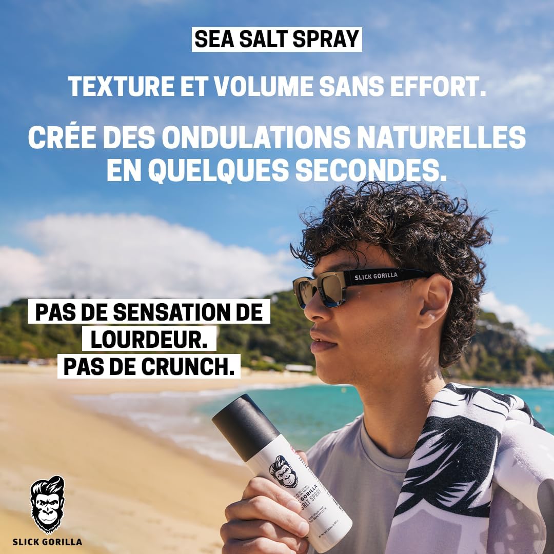 Spray au Sel Marin pour Hommes 200ml, Spray Texturisant, Volume Léger, Finition Mate, Texture Naturelle, Tenue Flexible