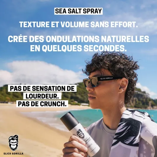 Spray au Sel Marin pour Hommes 200ml, Spray Texturisant, Volume Léger, Finition Mate, Texture Naturelle, Tenue Flexible