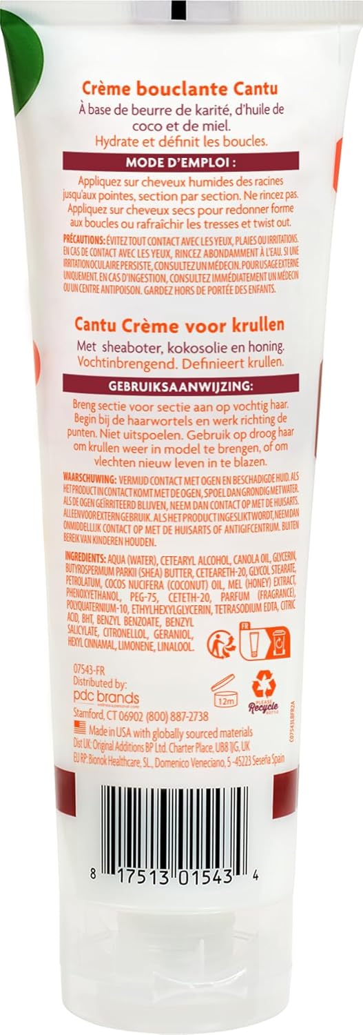 Crème coiffante cheveux bouclés - Femme - 227g - Définition parfaite et nutrition intense pour boucles naturelles Coconut & Honey 227 g (Lot de 1)