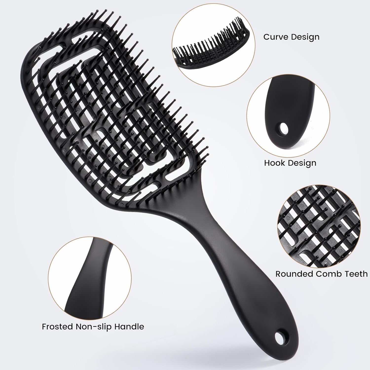 Brosse à cheveux, Brosse Demelante Cheveux pour Cheveux Secs ou Mouillés, Ergonomique, Brosse Cheveux Demelante Convient à tous les types de cheveux, Convient aux hommes et aux femmes