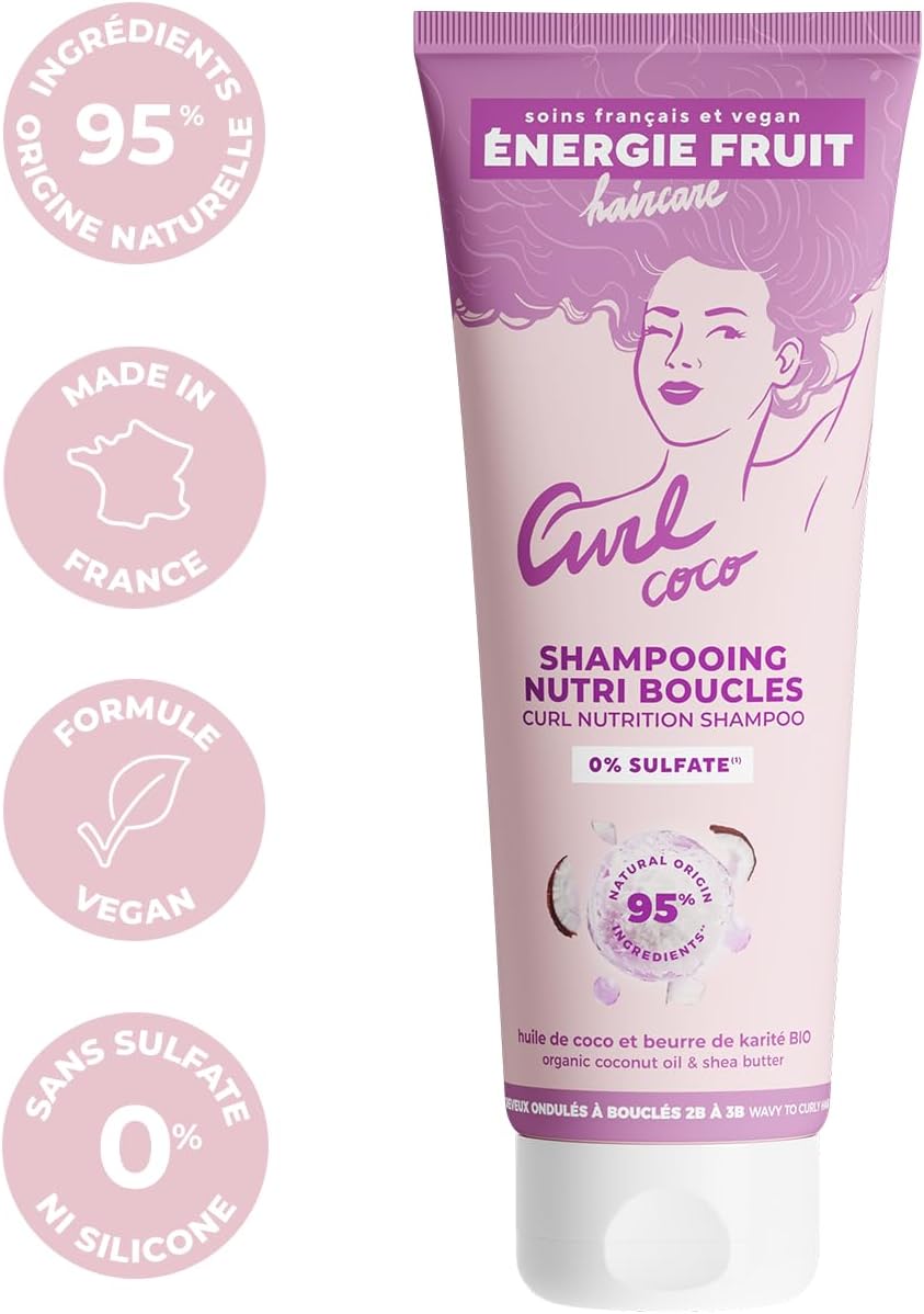 Shampoing sans Sulfate - Coco & Beurre de Karité BIO - Cheveux Bouclés Frisés - Vegan - 250 ml
