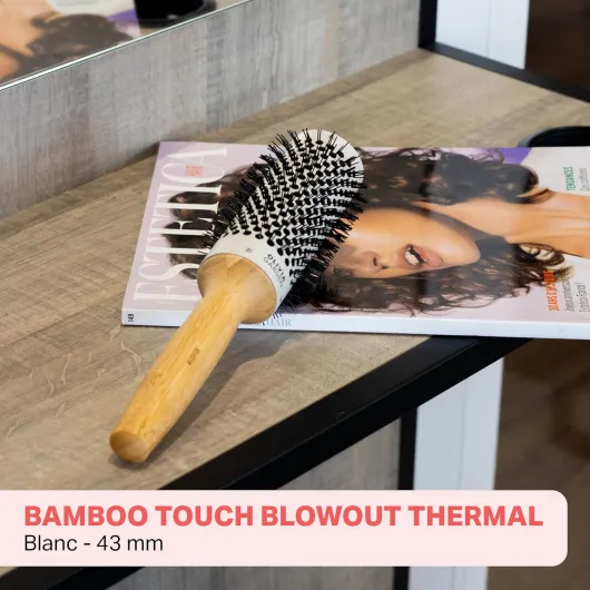 Olivia Garden Bamboo Touch Blowout Thermal - Brosse Ronde en Bambou Écologique pour Volume et Brushings Brillants 43mm