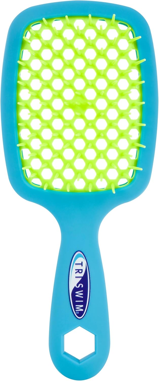 FunBrush Brosse démêlante - Pour cheveux secs et mouillés - Brosse plate ventilée à séchage rapide - Pour cheveux ondulés, bouclés et raides