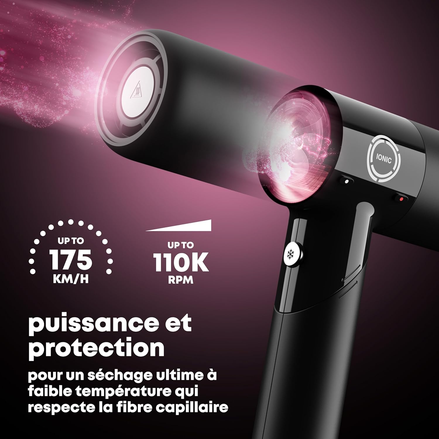 Enigma Revelation Seche Cheveux Ionique - Moteur Digital Intelligent pour un Séchage Rapide, Sèche-Cheveux Diffuseur Boucle, Léger - 3 Accessoires Magnétiques, pour un Coiffage Professionnel