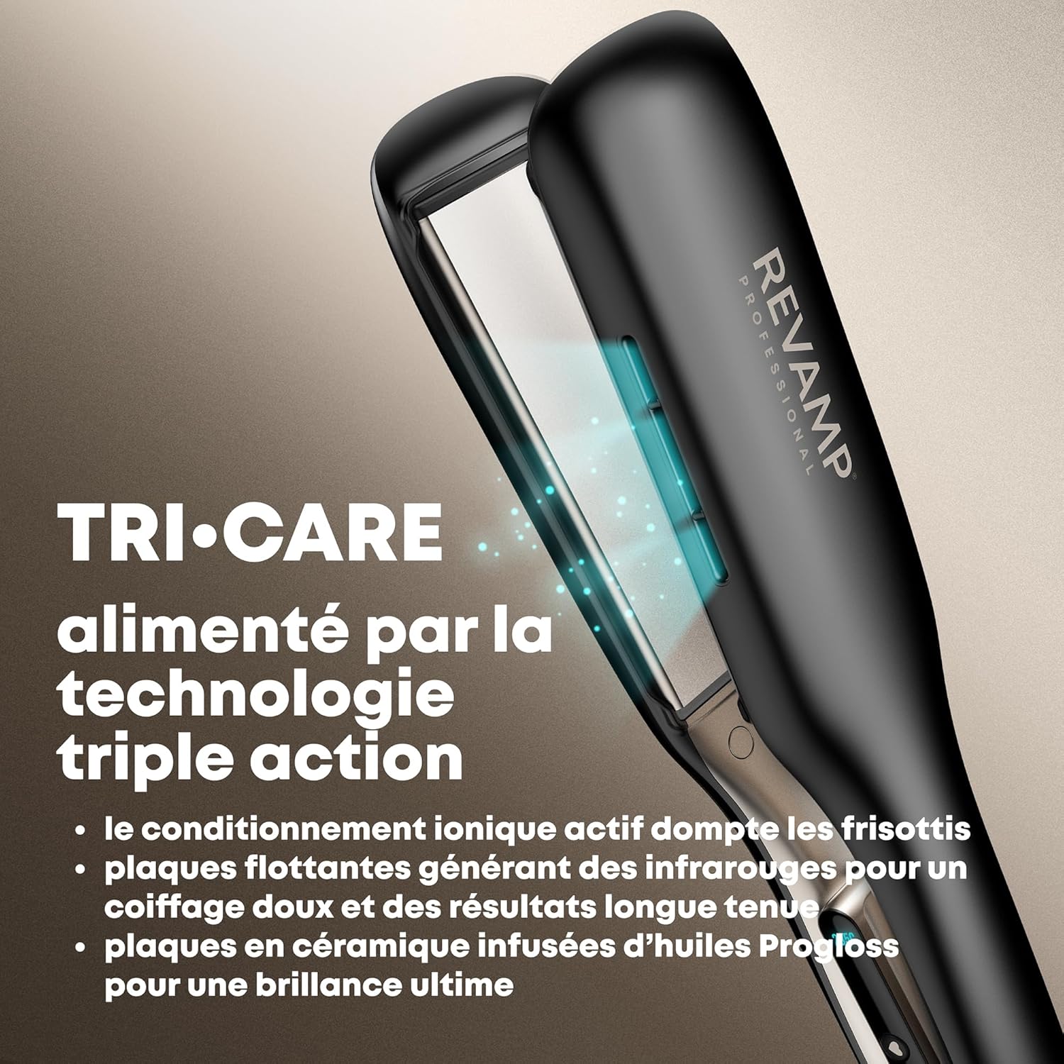 Enigma Radiance Lisseur Ionique à Plaques Larges – Lisseur à Plaques Extra-Larges pour Coiffage en Un Seul Passage, Design Courbé pour Ondulations et Boucles Durables