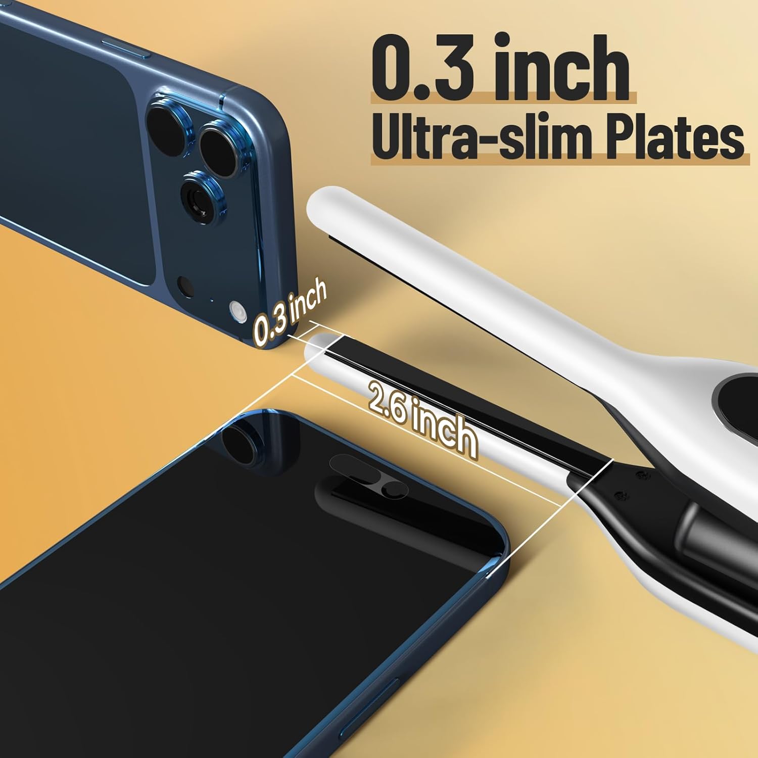 Voga Mini lisseur sans fil pour cheveux courts, petit fer plat 3/10" pour coupe Pixie et barbe, lisseur et bigoudi sans fil portable 2 en 1 pour voyage, batterie 5000 mAh Toutes les coiffures