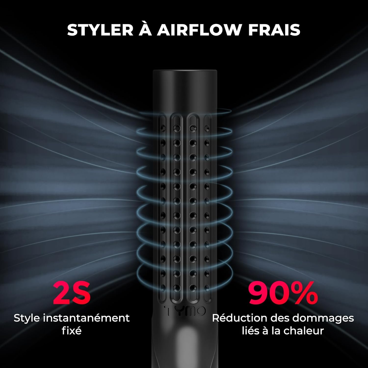 Airflow Lisseur Boucleur a Cheveux 2 en 1 - Fer à Lisser et Boucler Ionique 32 mm pour Lissage Rapide ou Boucles Durables avec Flux d'Air 360°, Anti-Brûlure, 5 Réglages de Température, Noir