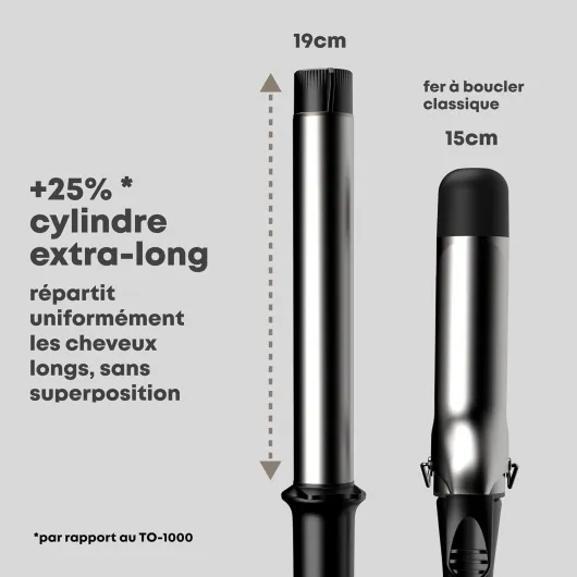 Effortless Curls Boucleur Fer à Boucler 32 mm Extra-Long - Cylindre Céramique Ionique, Chaleur Uniforme, Pour Cheveux Longs - Ondulations et Boucles Professionnelles Brillantes
