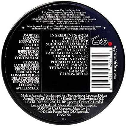 , Deluxe Pomade, Pomade Professionnelle à Base d'Eau pour Créer des Looks Intemporels et Classiques, Maintien Fort et Brillance Élevée, Produit Capillaire pour Hommes 100g 100 g (Lot de 1)