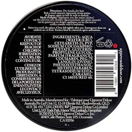 , Deluxe Pomade, Pomade Professionnelle à Base d'Eau pour Créer des Looks Intemporels et Classiques, Maintien Fort et Brillance Élevée, Produit Capillaire pour Hommes 100g 100 g (Lot de 1)