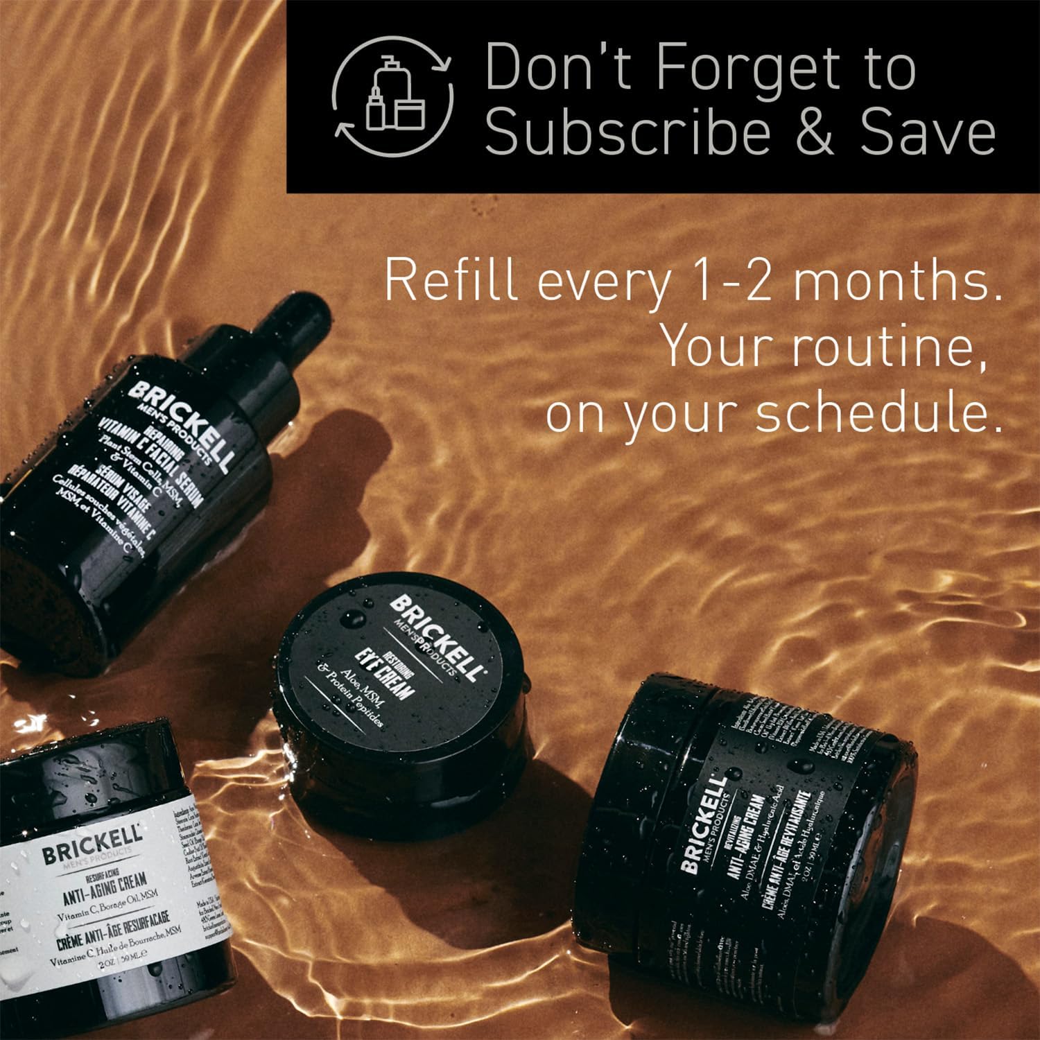 Brickell Men's Spray Texturant au Sel Marin pour Hommes, Naturel et Biologique, Sans Alcool, Soulève et Texturise les Cheveux pour une Coiffure de Plage ou de Surfeur (177 mL) 177 ml (Lot de 1)