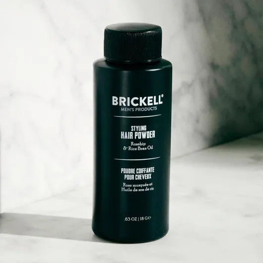 Brickell Poudre coiffante pour Hommes, Crée du Volume, Naturelle et Biologique, Poudre Texturisante Non Grasse, 18 g, Sans Parfum