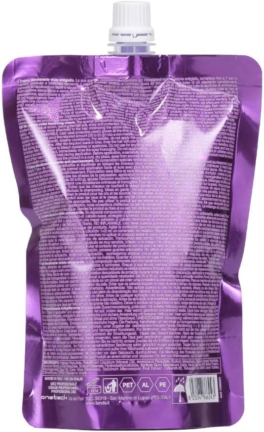 Fanola no Yellow Crème décolorante violette, action anti-jaunissement, 500 gr